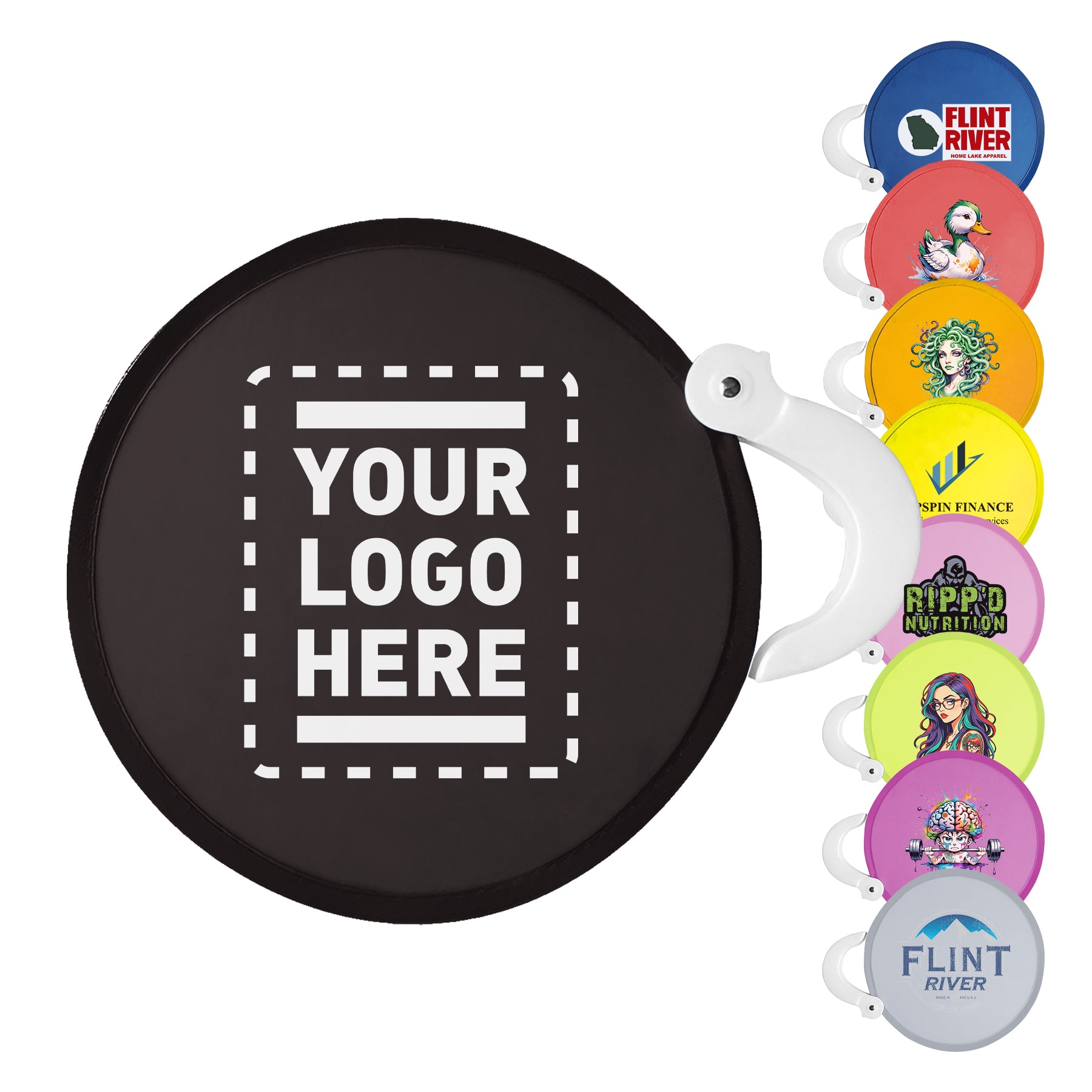 Custom Twist Fold Hand Fans | Collapsible Nylon Promotional Fans with Handle