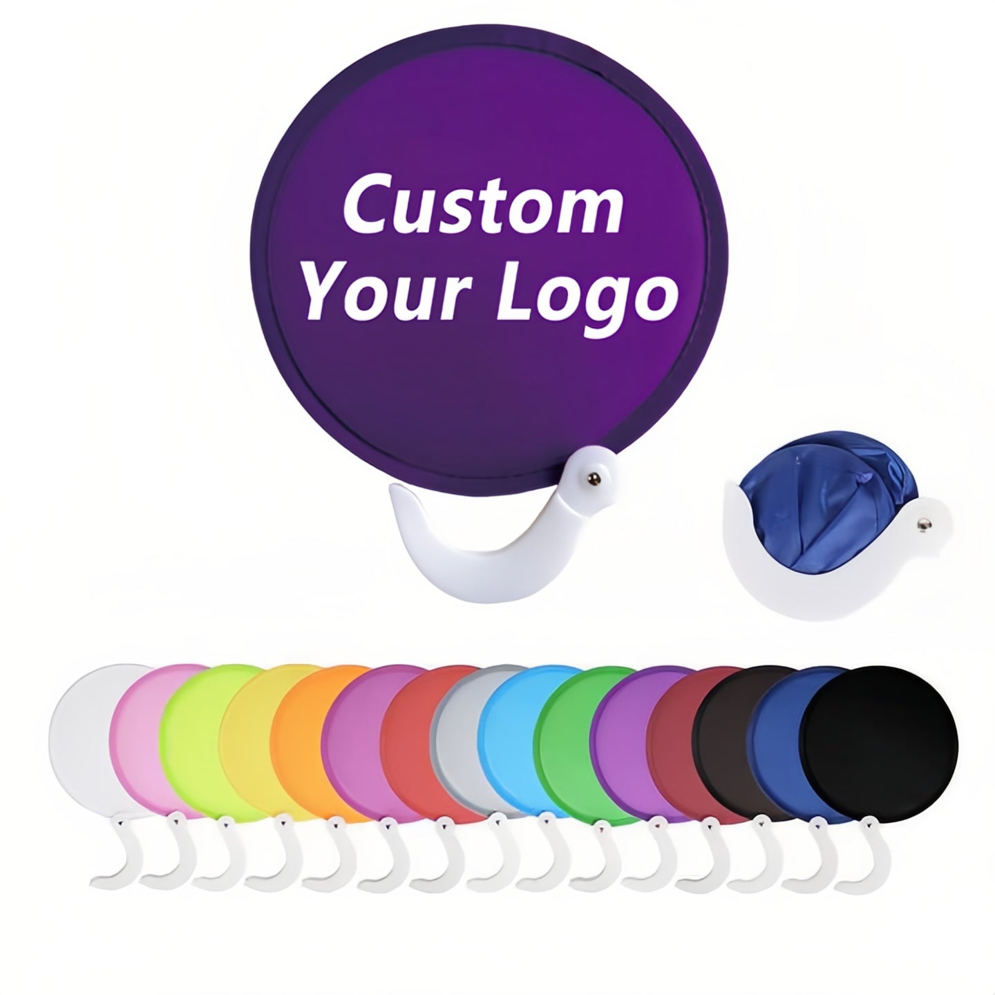 Custom Twist Fold Hand Fans | Collapsible Nylon Promotional Fans with Handle
