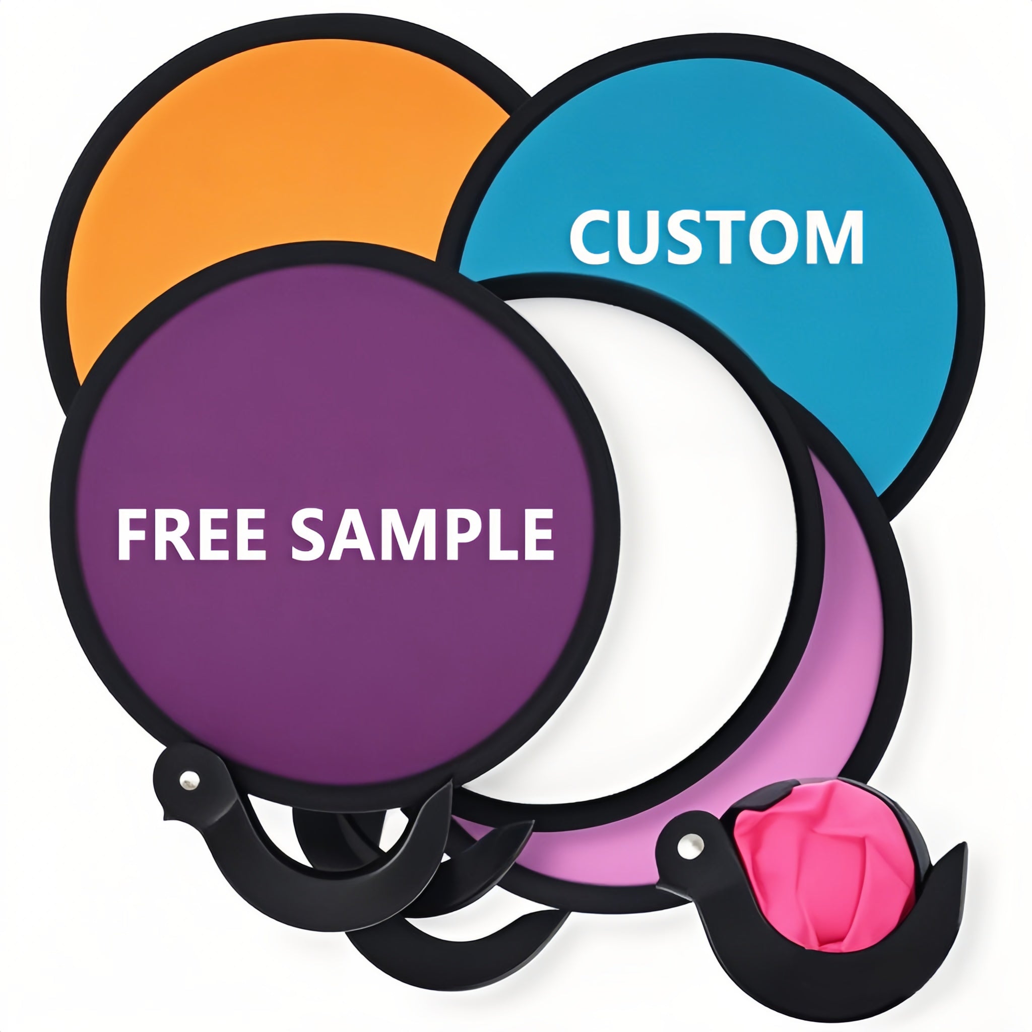 Custom Twist Fold Hand Fans | Collapsible Nylon Promotional Fans with Handle