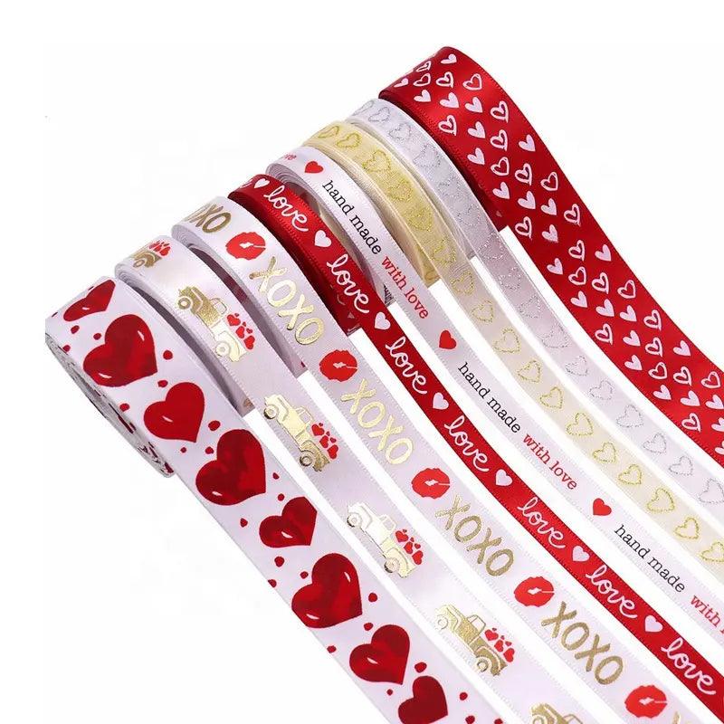 Customized Ribbon Printing Logo Grosgrain Ribbons Decorative Florist Gift Valentines Day Gift