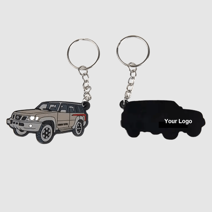 Custom 2D Die-Cut Rubber PVC Keychains Promotional Keytag