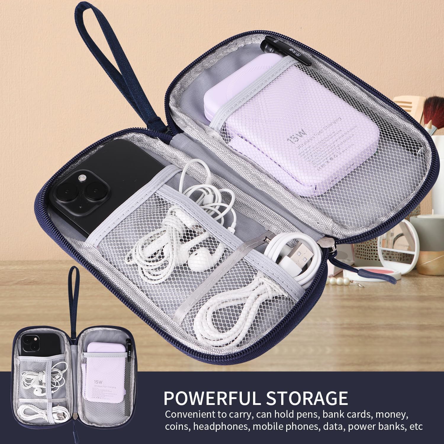 Wholesale Custom Logo Electronic Organizer Travel Case – Polyester Cable Storage Bag