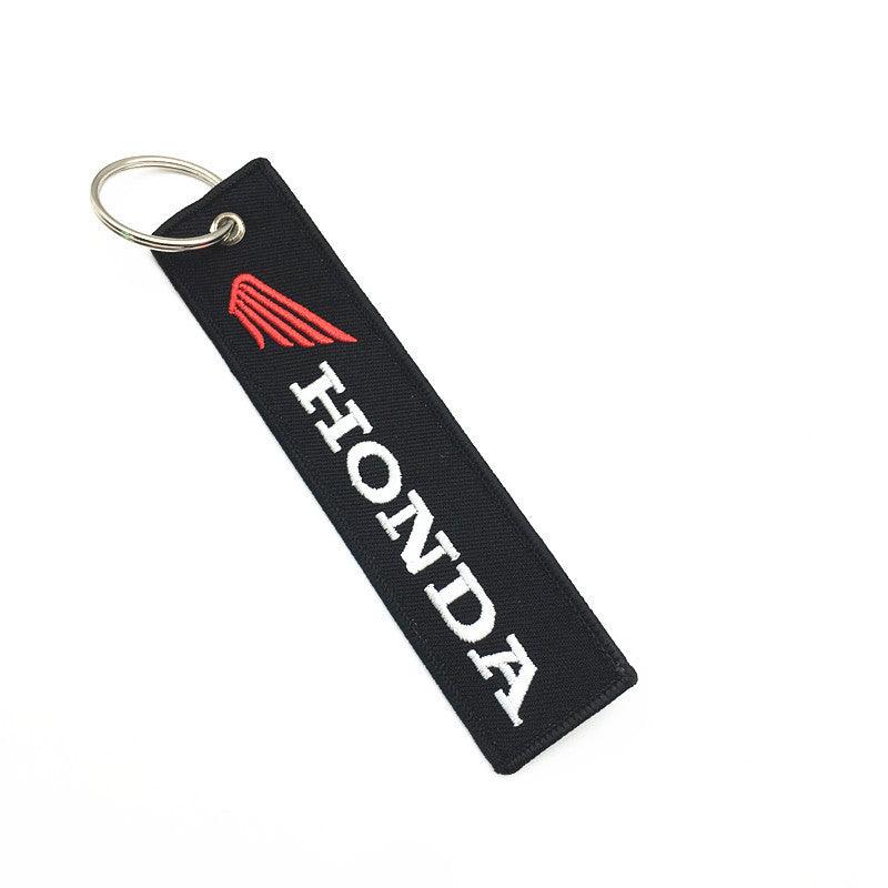 Custom Woven Embroidered Keychain Key Tags Logo Personalized Gift