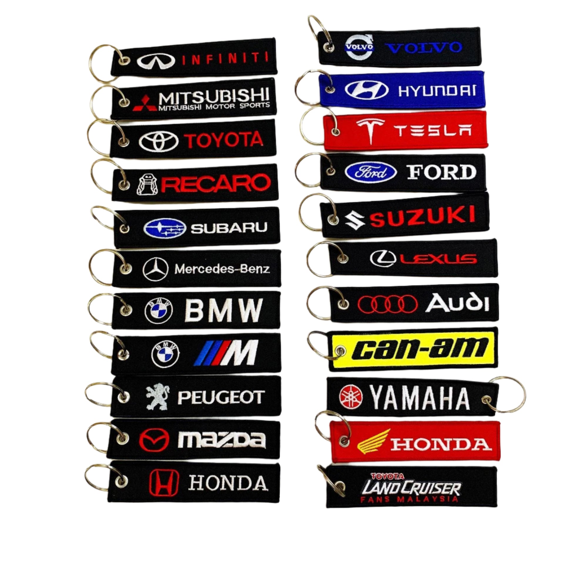 Custom Woven Embroidered Keychain Key Tags Logo Personalized Gift