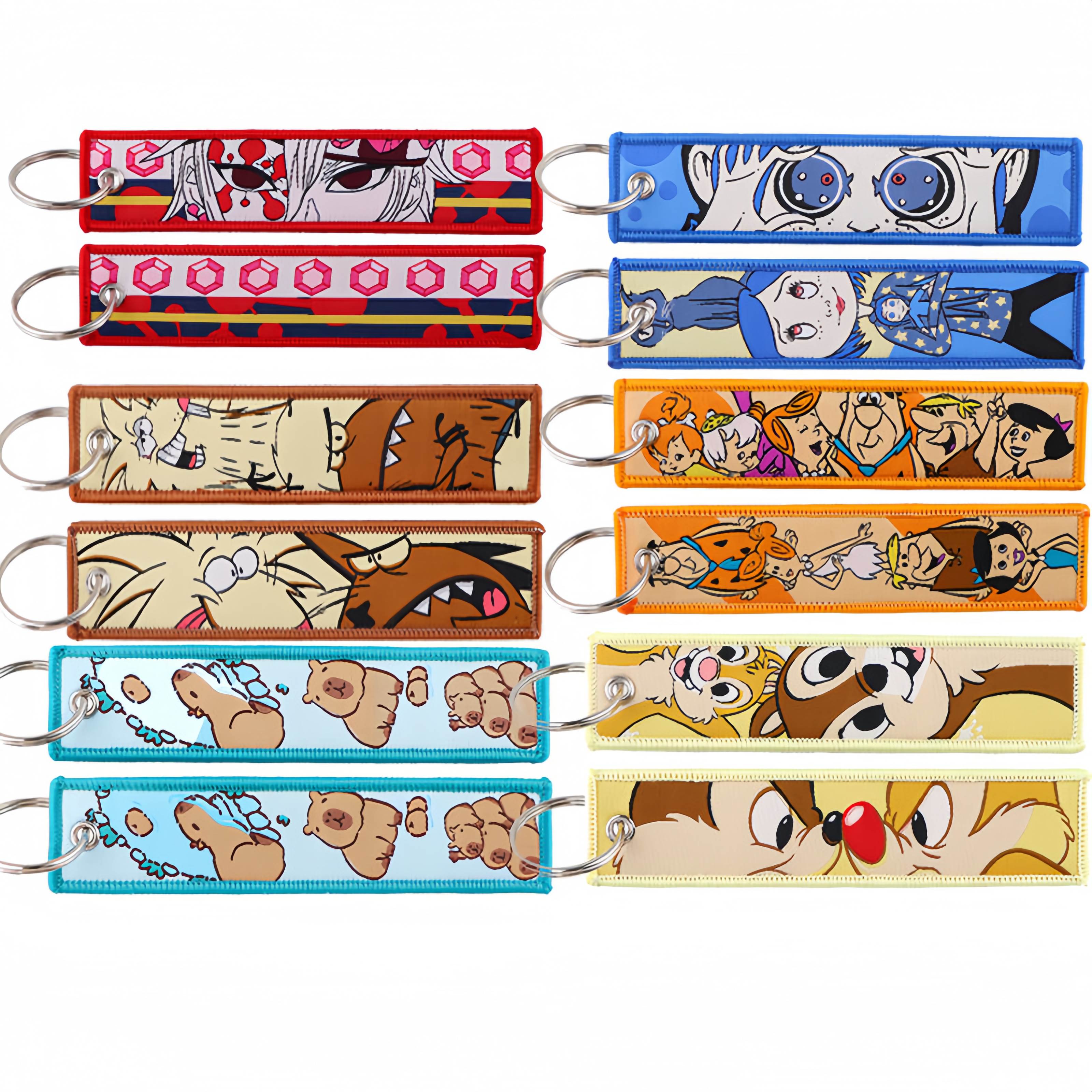 Custom Woven Embroidered Keychain Key Tags Logo Personalized Gift