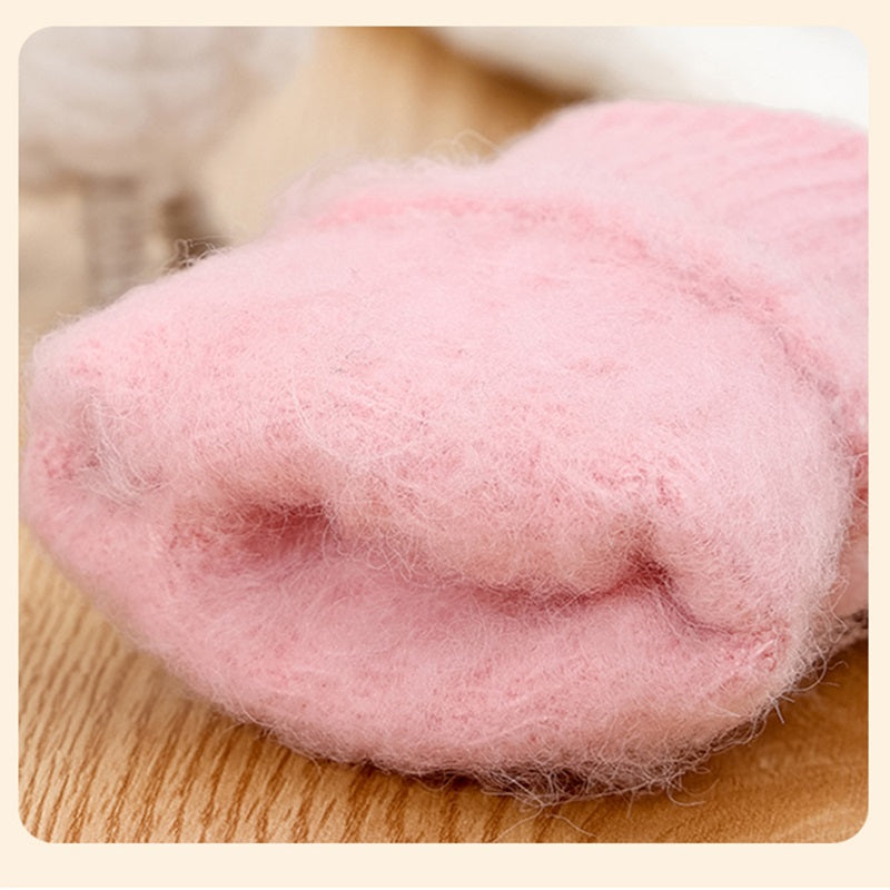 Winter Thicken Leak Fingers Gloves Custom Logo Knitted Warm Touch Screen Gloves For Playing Phone