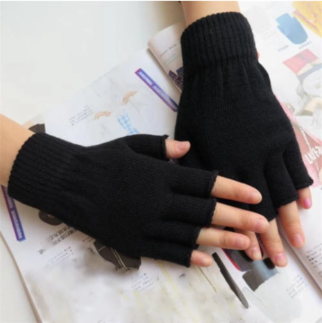 Custom Logo Promotional Winter Gloves Warm Soft Hand Half Finger Short Gloves