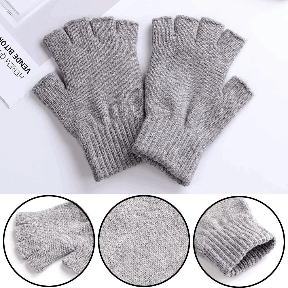 Custom Logo Promotional Winter Gloves Warm Soft Hand Half Finger Short Gloves