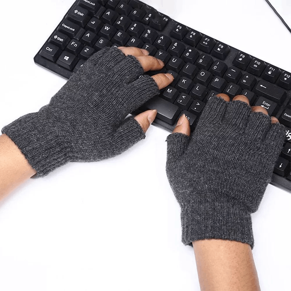 Custom Logo Promotional Winter Gloves Warm Soft Hand Half Finger Short Gloves