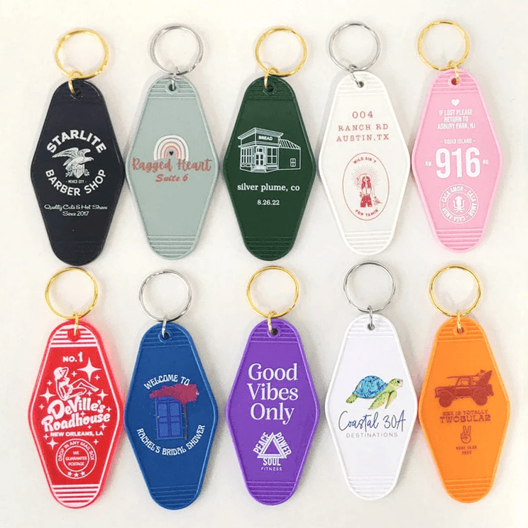 Wholesale Custom UV Keychains For Business Gifts | Hotel Key Ring Cute Keychains For Motel Luggage