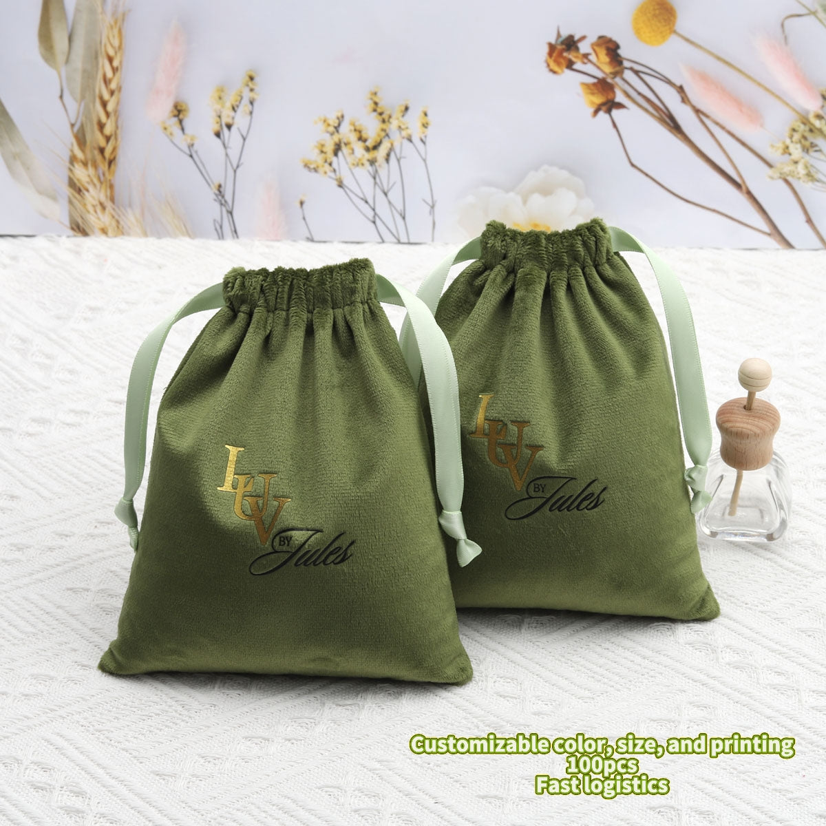 Custom Logo Jewelry Packaging Bags – Luxury Velvet Drawstring Pouch