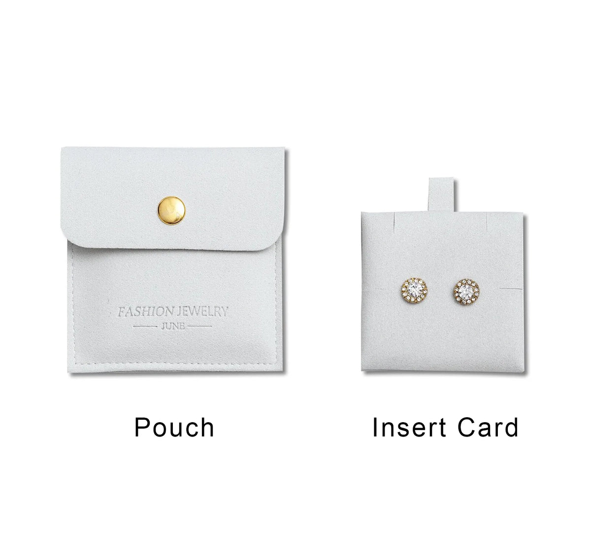 Custom Logo Microfiber Envelope Packaging Jewelry Pouches with Insert Cards