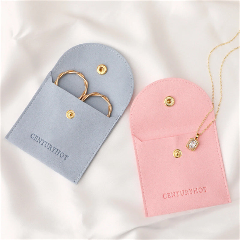Custom Logo Microfiber Envelope Packaging Jewelry Pouches with Insert Cards