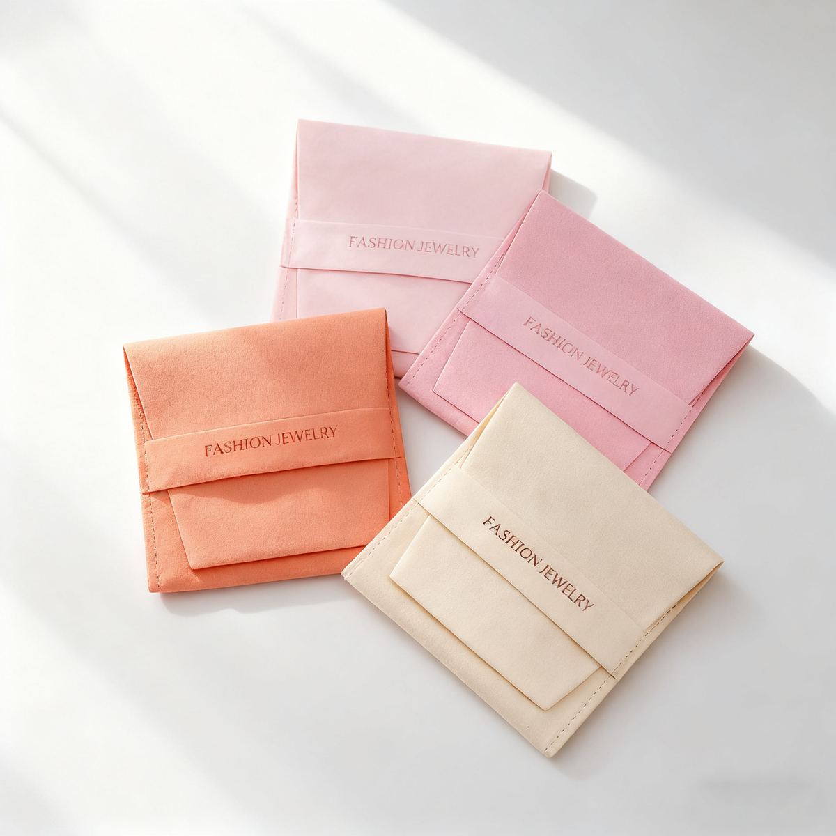 Custom Microfiber Jewelry Envelope Style Pouches with Logo