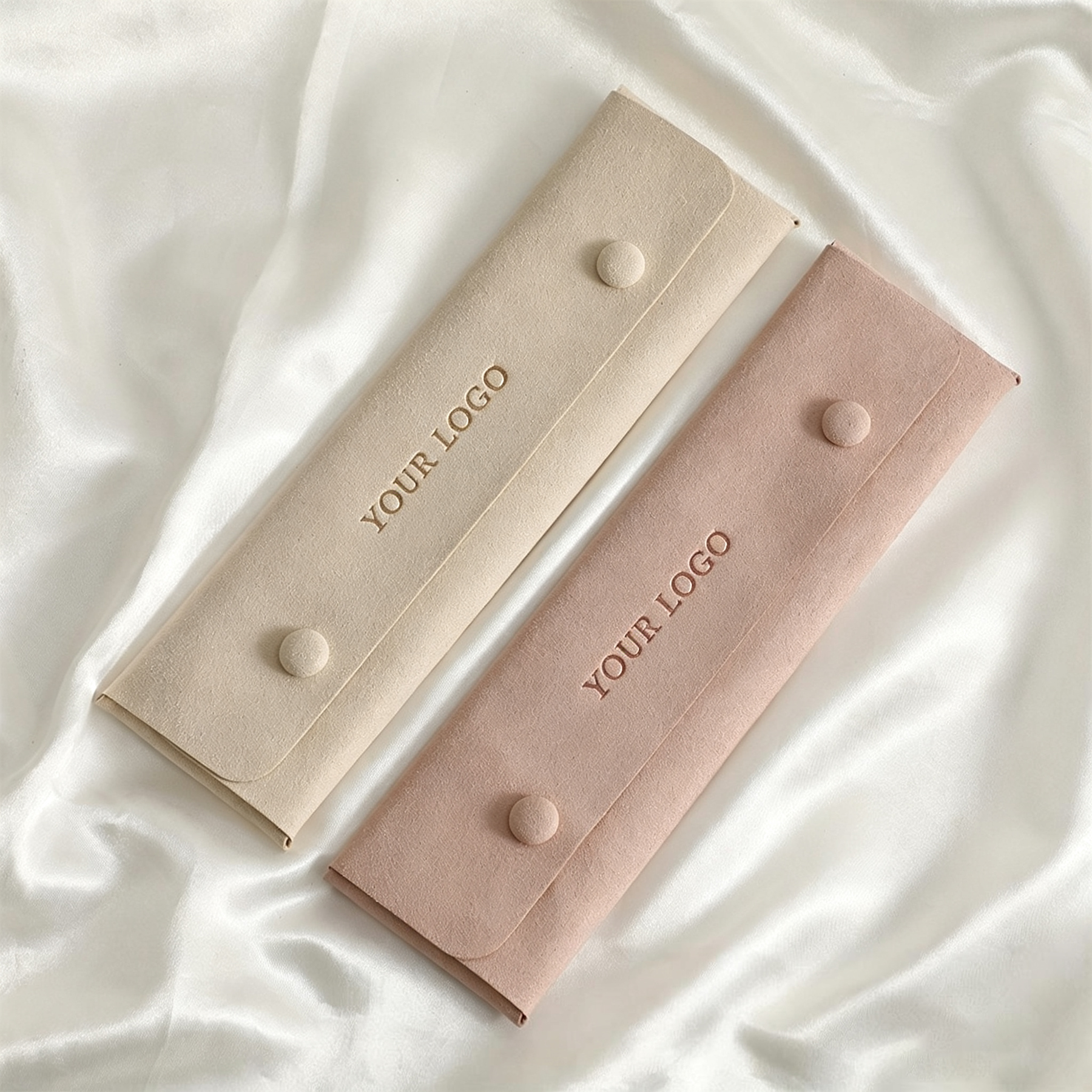 Custom Logo Microfiber Jewelry Pouches – Rectangle Necklace Packaging Bags