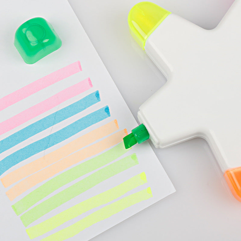 Custom Logo 5-in-1 Promotional Star Shape Highlighters Marker Pen