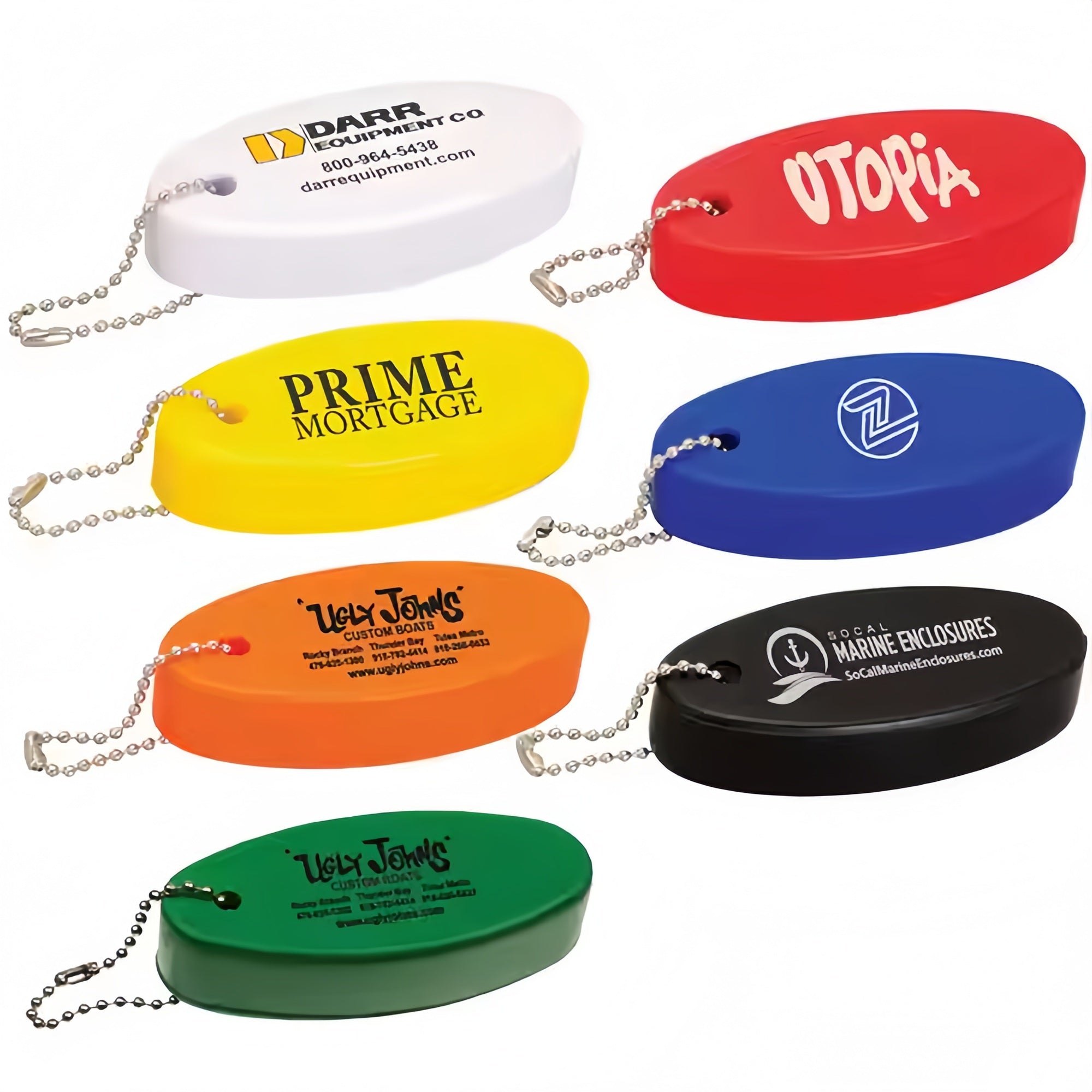 Personalized Printed Oval PU Foam Float Rite Boat Key Chain For Promo