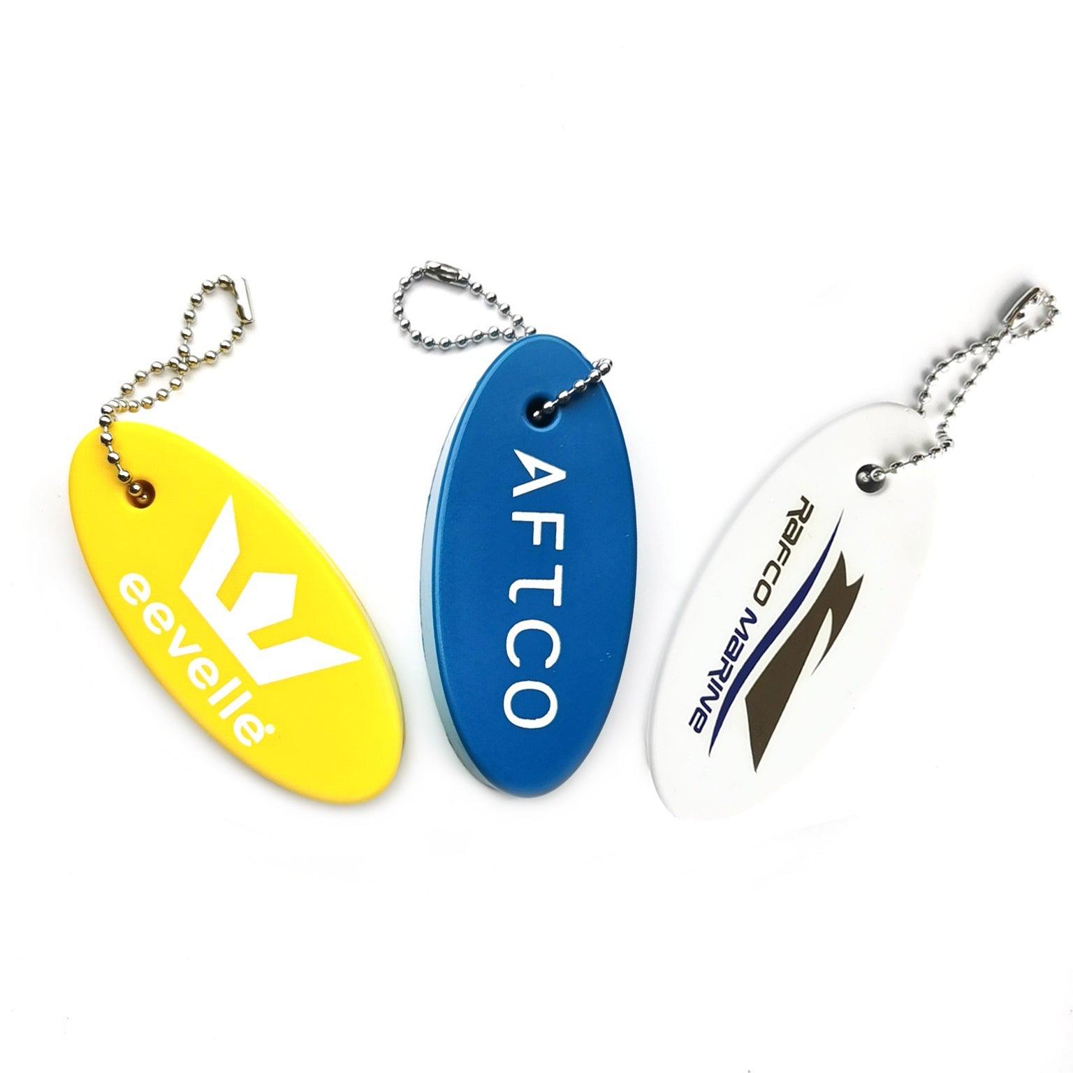 Personalized Printed Oval PU Foam Float Rite Boat Key Chain For Promo