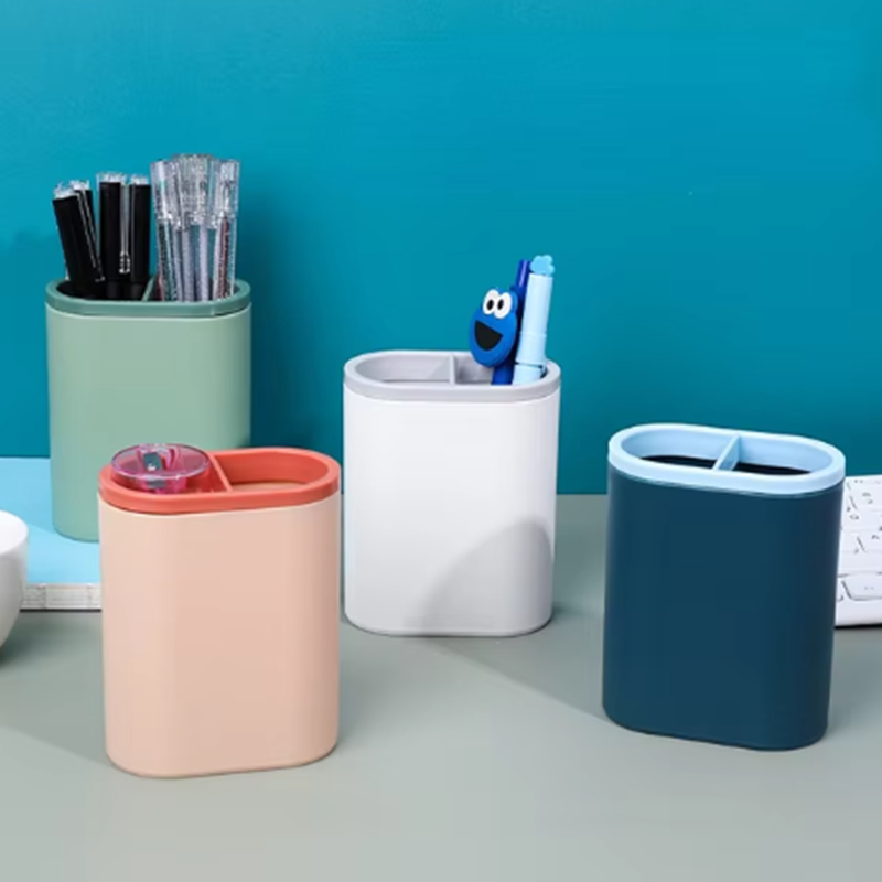 Custom Logo Pen Cup Personalized Desk Caddy Multi-Functional Box