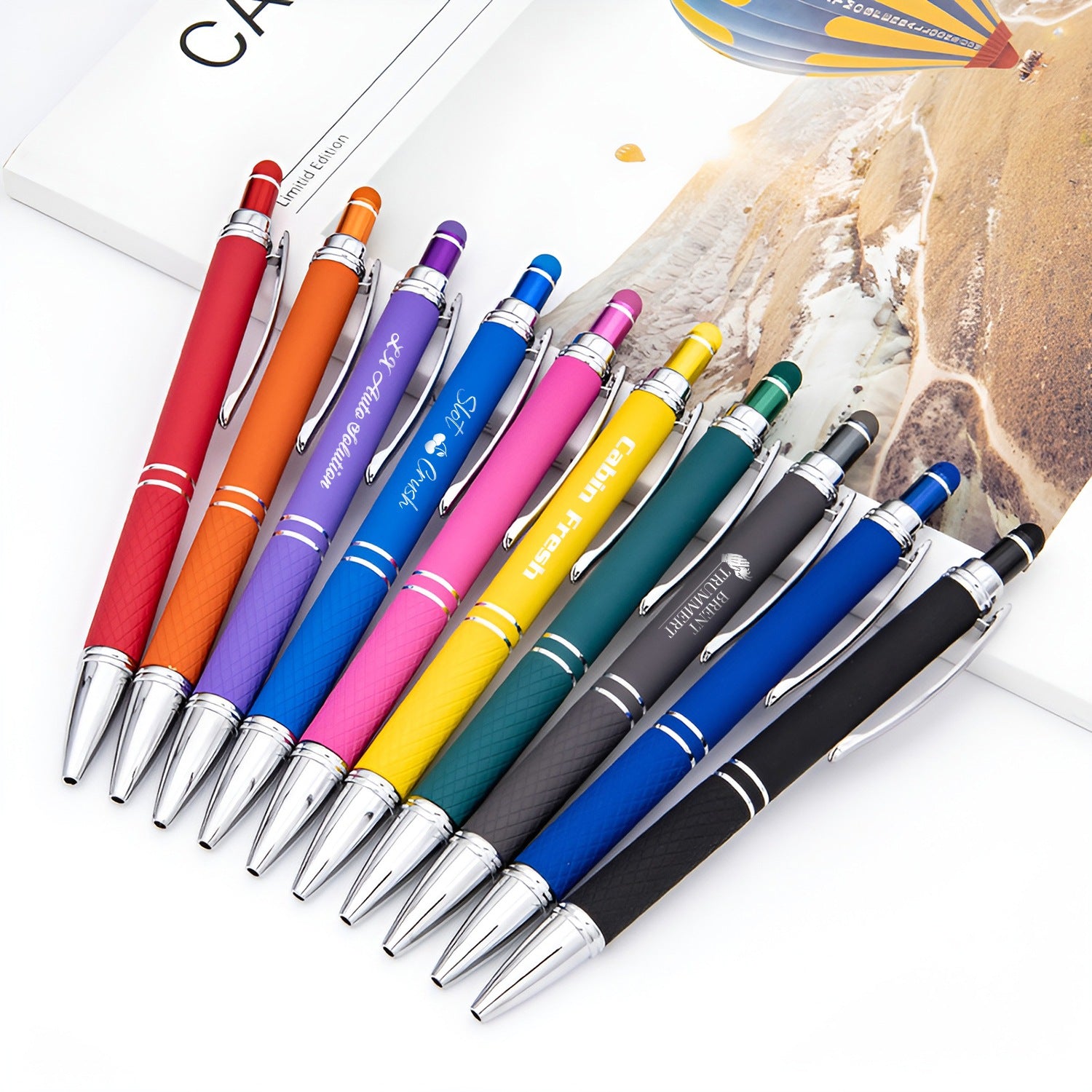 Custom Bright Soft Touch Pens & Personalized Gentle-Touch Pens for Event