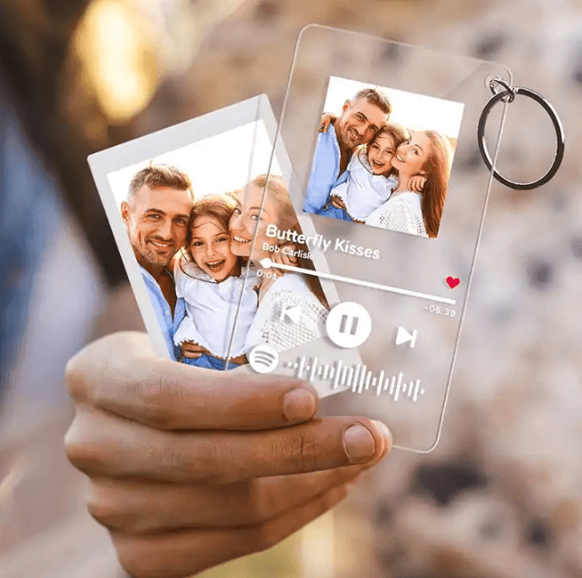 Custom Music Acrylic Photo Keychain | KeyTags Wedding Gift Idea