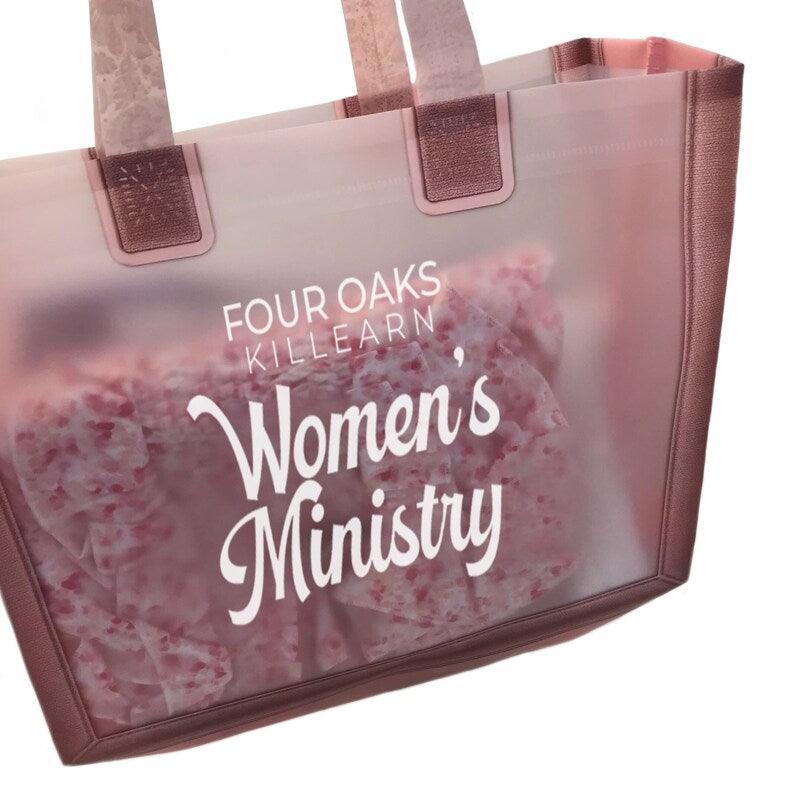 100pcs Personalized Transparent Frosted Tote Bag Custom Logo Gift Tote Bag Plastic Beach Tote Bag