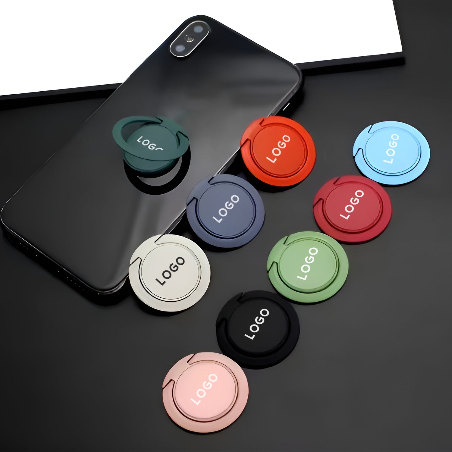 200Custom Ultra Thin Cell Phone Ring Stand | Metal Smartphone Ring Holder with Logo