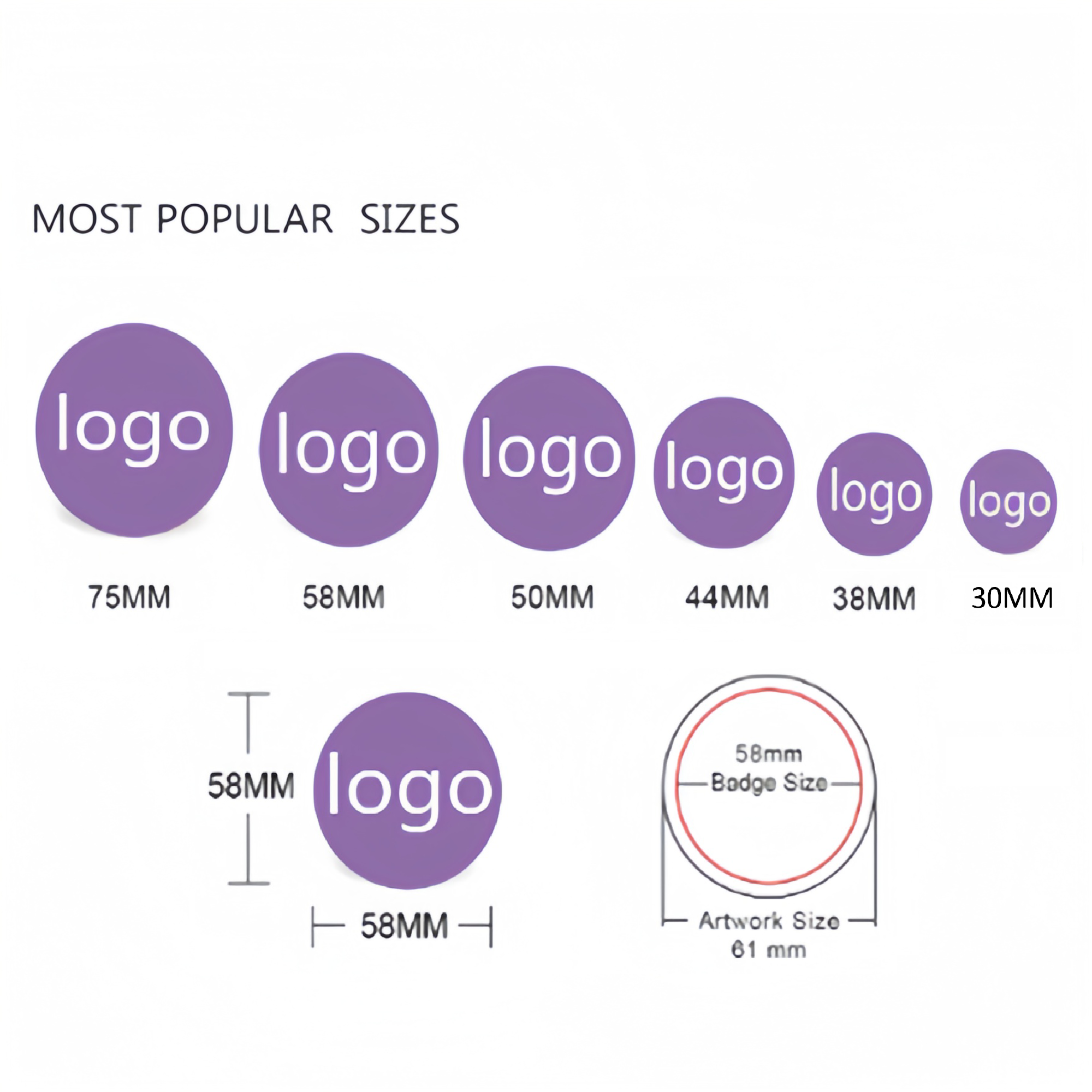 Wholesale Custom Logo Button Pins Customized Full Color Round Pin