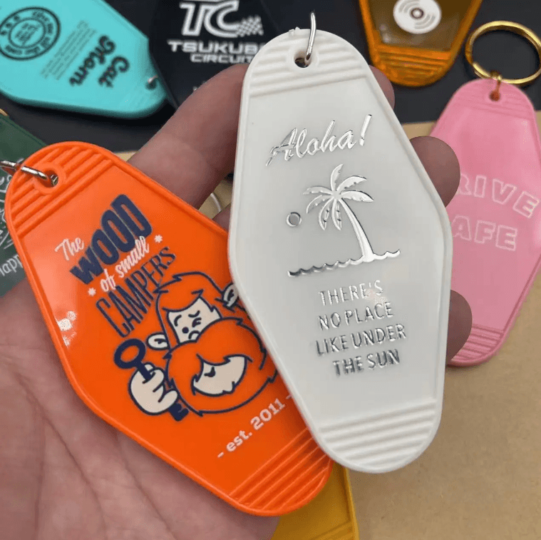 Custom Gold Foil Motel Keychains For Gifts Vintage Hotel Luggage Key Tags For Events