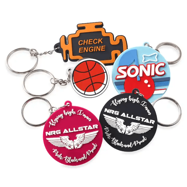 Custom 3D Die-Cut Rubber PVC Keychains Promotional Keytag