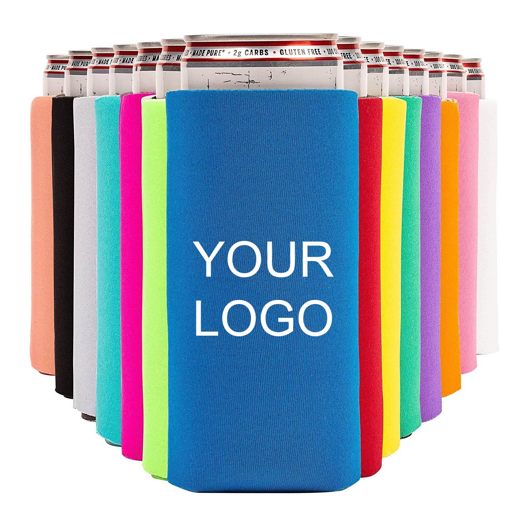 Personalized 16oz Can Cooler Custom Logo 500ml Slim Can Sleeve Collapsible