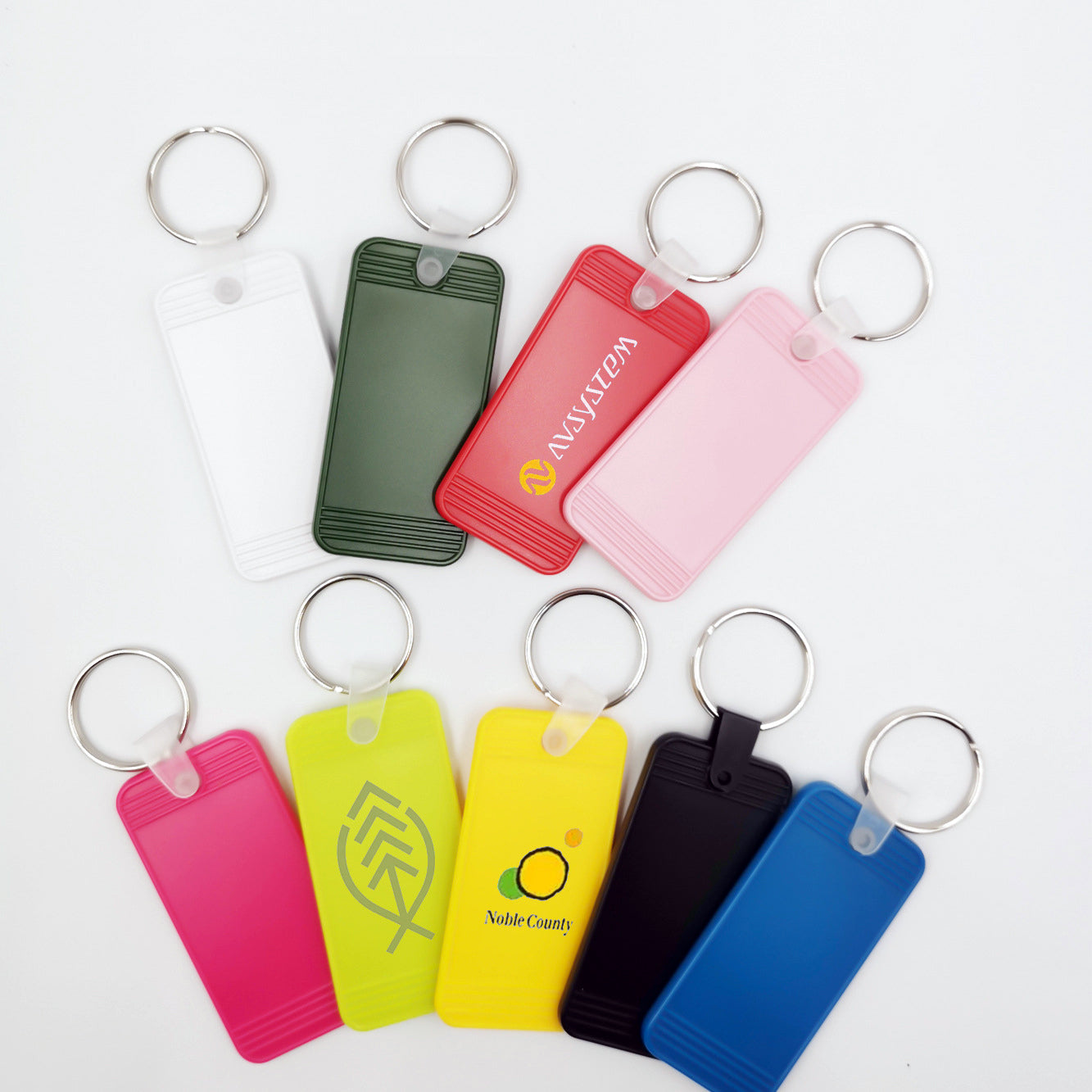 Custom Logo printed Rectangle Keychains