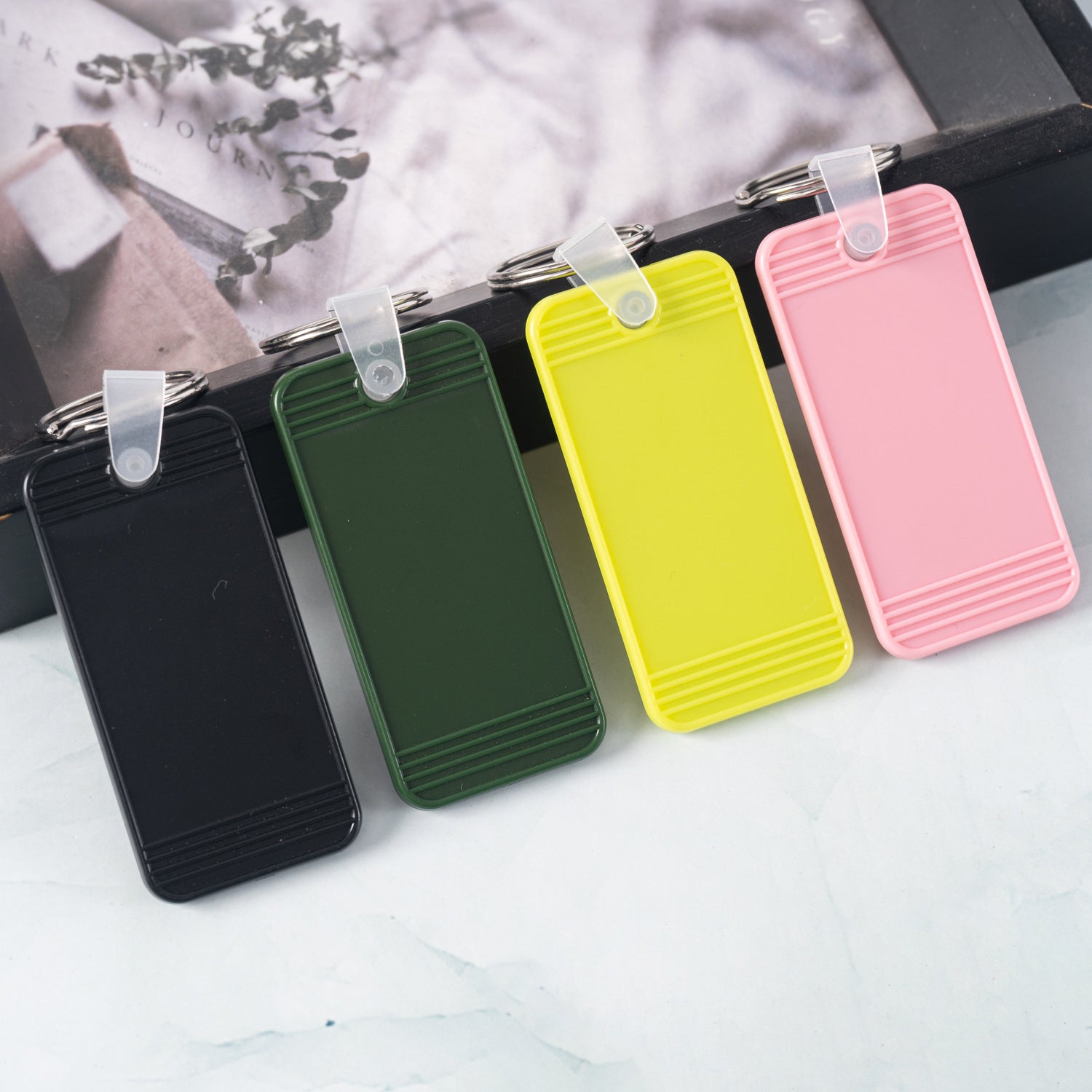 Custom Logo printed Rectangle Keychains