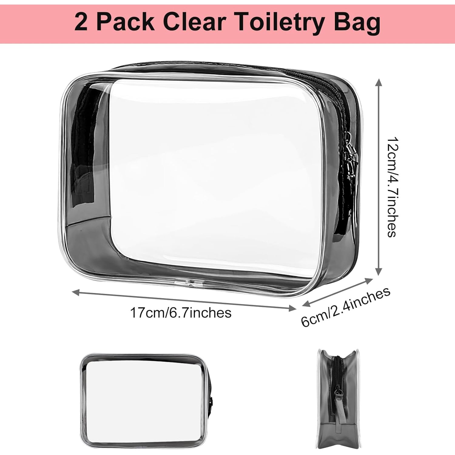 Custom Logo Clear Travel Toiletry Bags – Portable PVC Waterproof Makeup Organizer