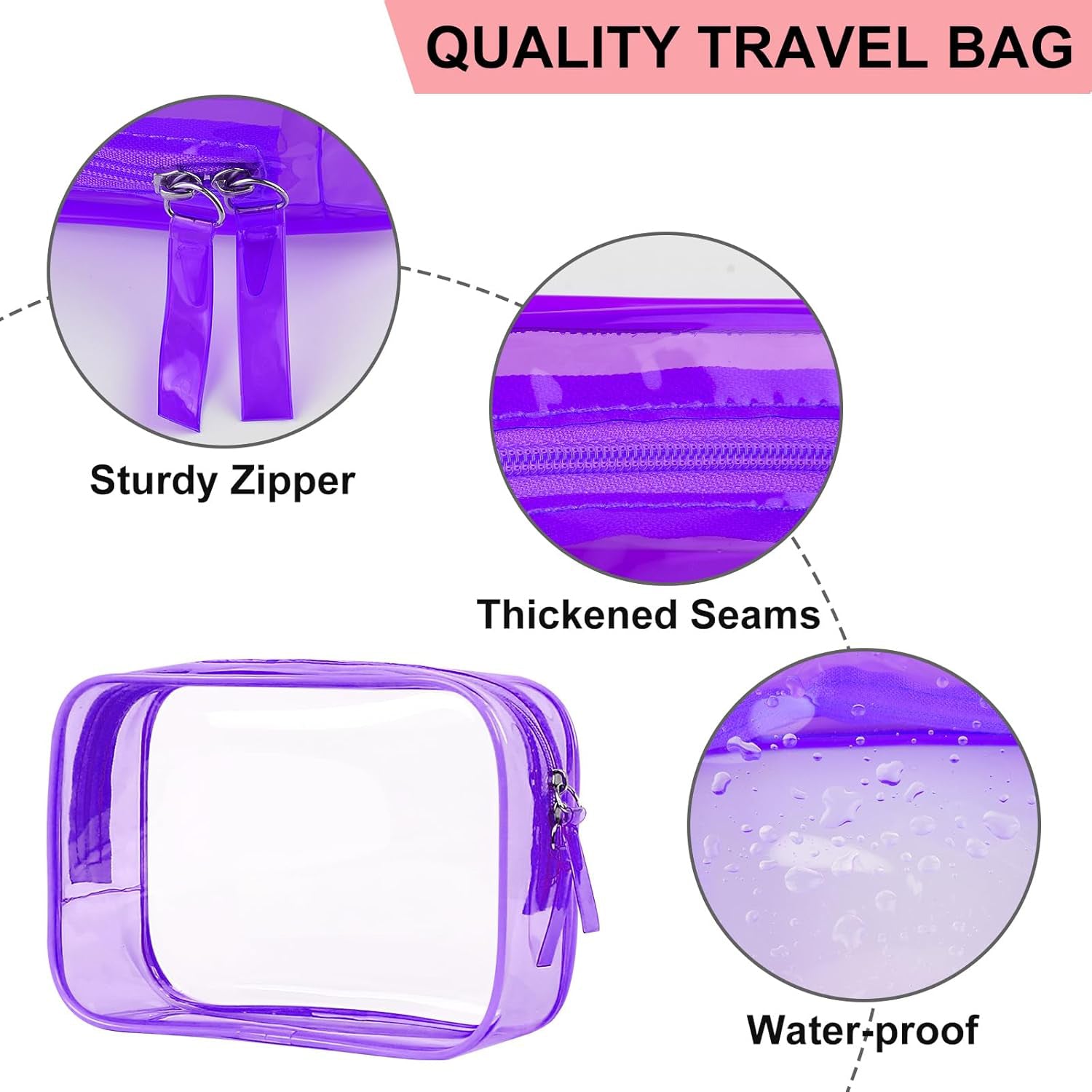 Custom Logo Clear Travel Toiletry Bags – Portable PVC Waterproof Makeup Organizer