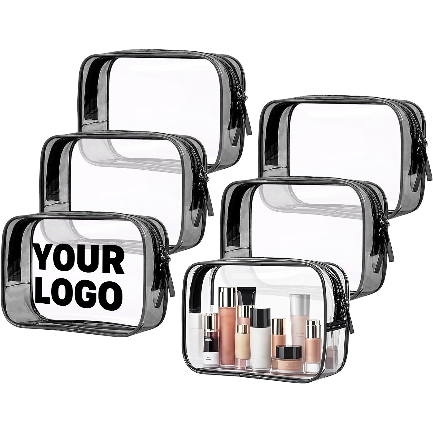 Custom Logo Clear Travel Toiletry Bags – Portable PVC Waterproof Makeup Organizer