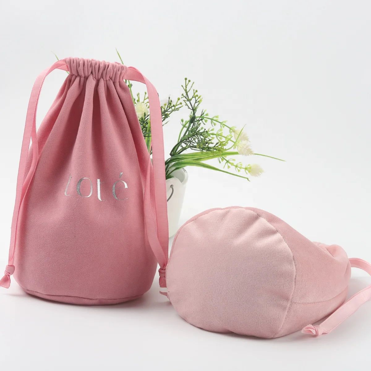 Custom Velvet Round Bottom Drawstring Bags | Logo Printed Gift Pouches