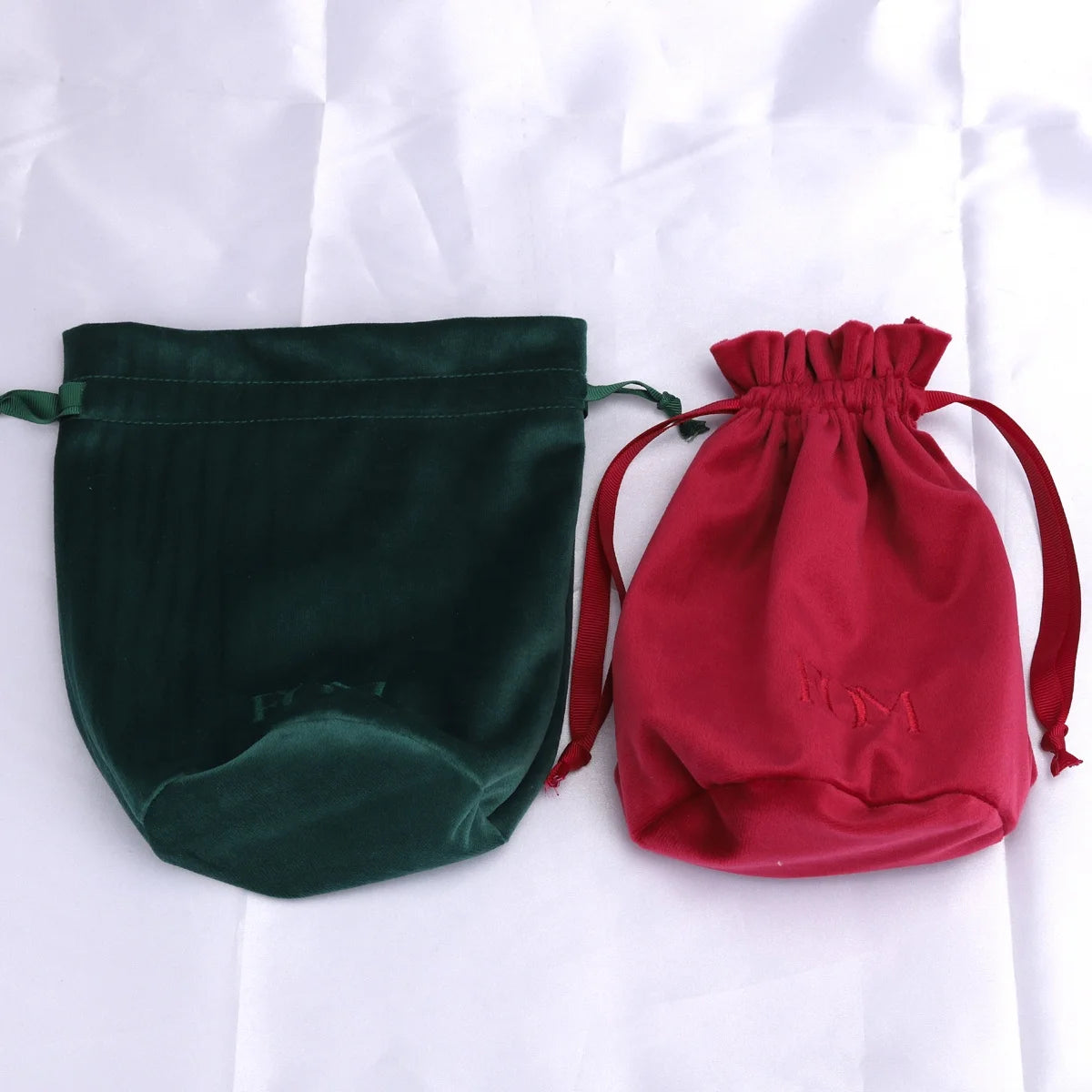 Custom Velvet Round Bottom Drawstring Bags | Logo Printed Gift Pouches