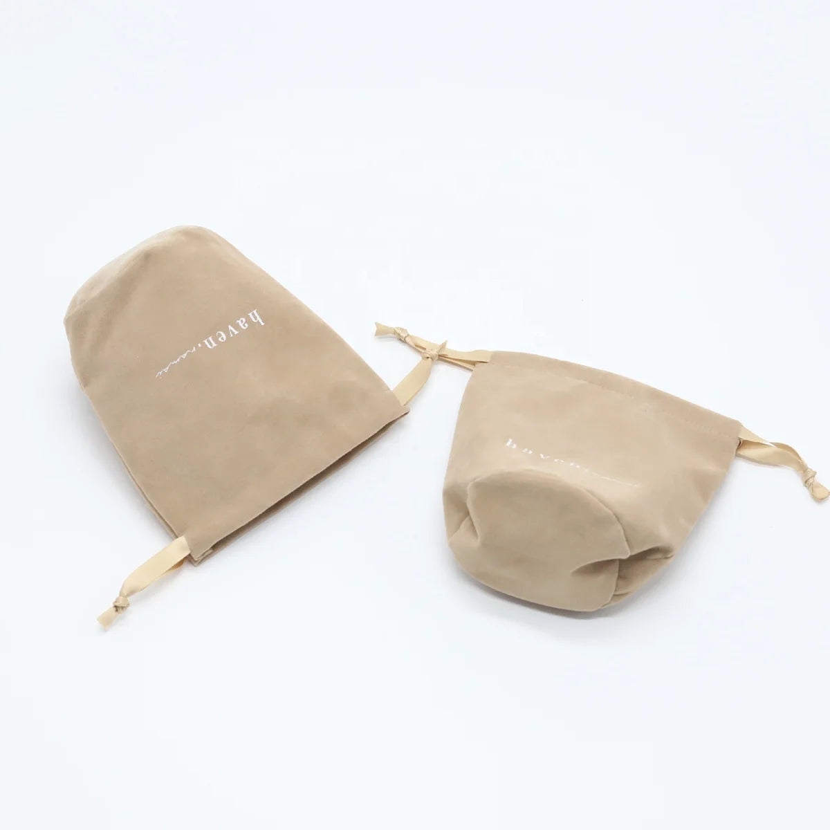 Custom Velvet Round Bottom Drawstring Bags | Logo Printed Gift Pouches