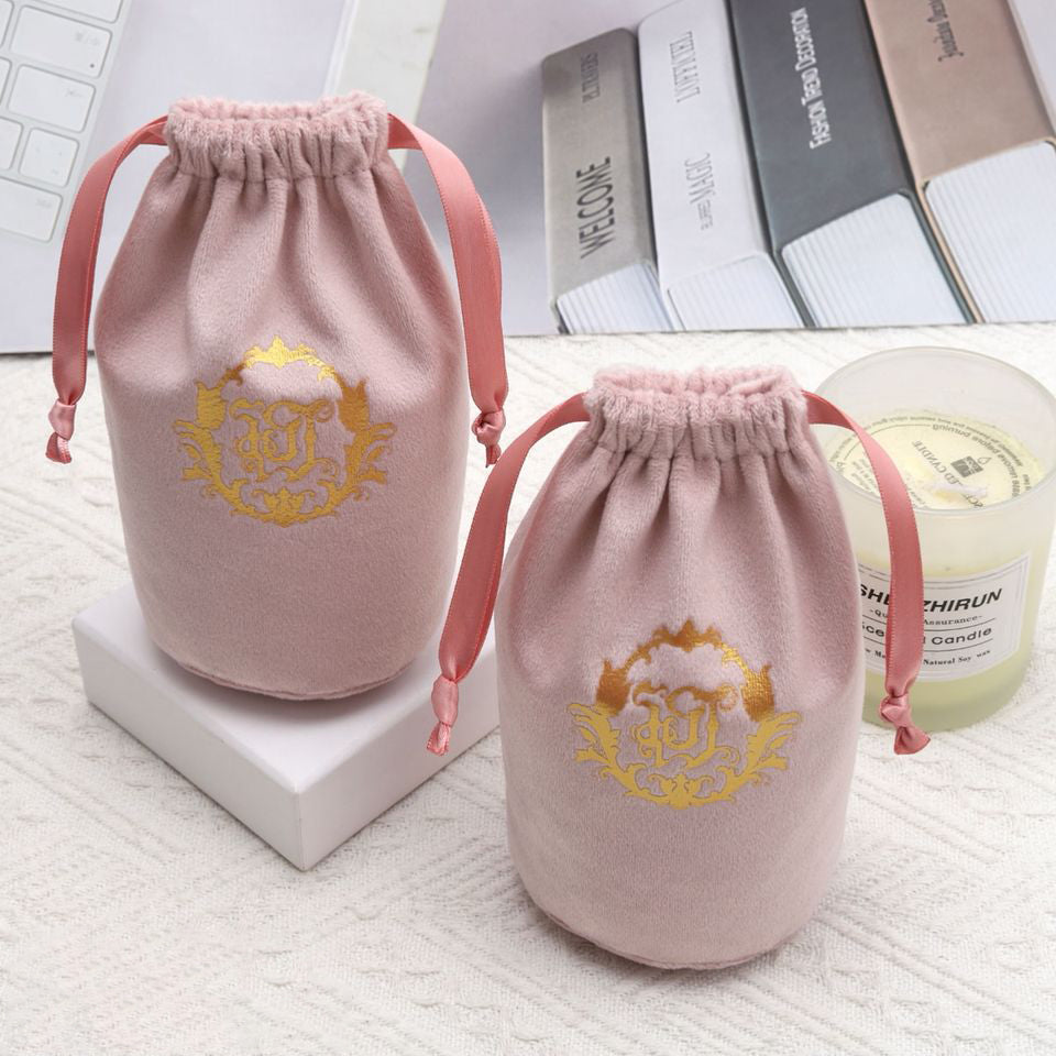 Custom Velvet Round Bottom Drawstring Bags | Logo Printed Gift Pouches