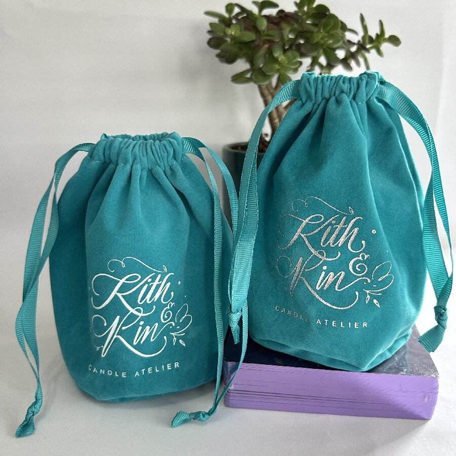 Custom Velvet Round Bottom Drawstring Bags | Logo Printed Gift Pouches