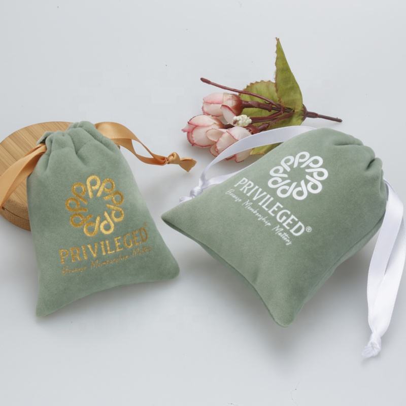 Custom Logo Velvet Drawstring Bags for Jewelry, Gifts, and Accessories