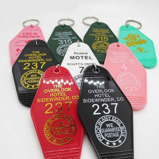Cutsom Gold Foil Hotel Motel Keychains | 100Pcs Vintage Key Tags For Him Promotional Gift Hotel Motel Luggage
