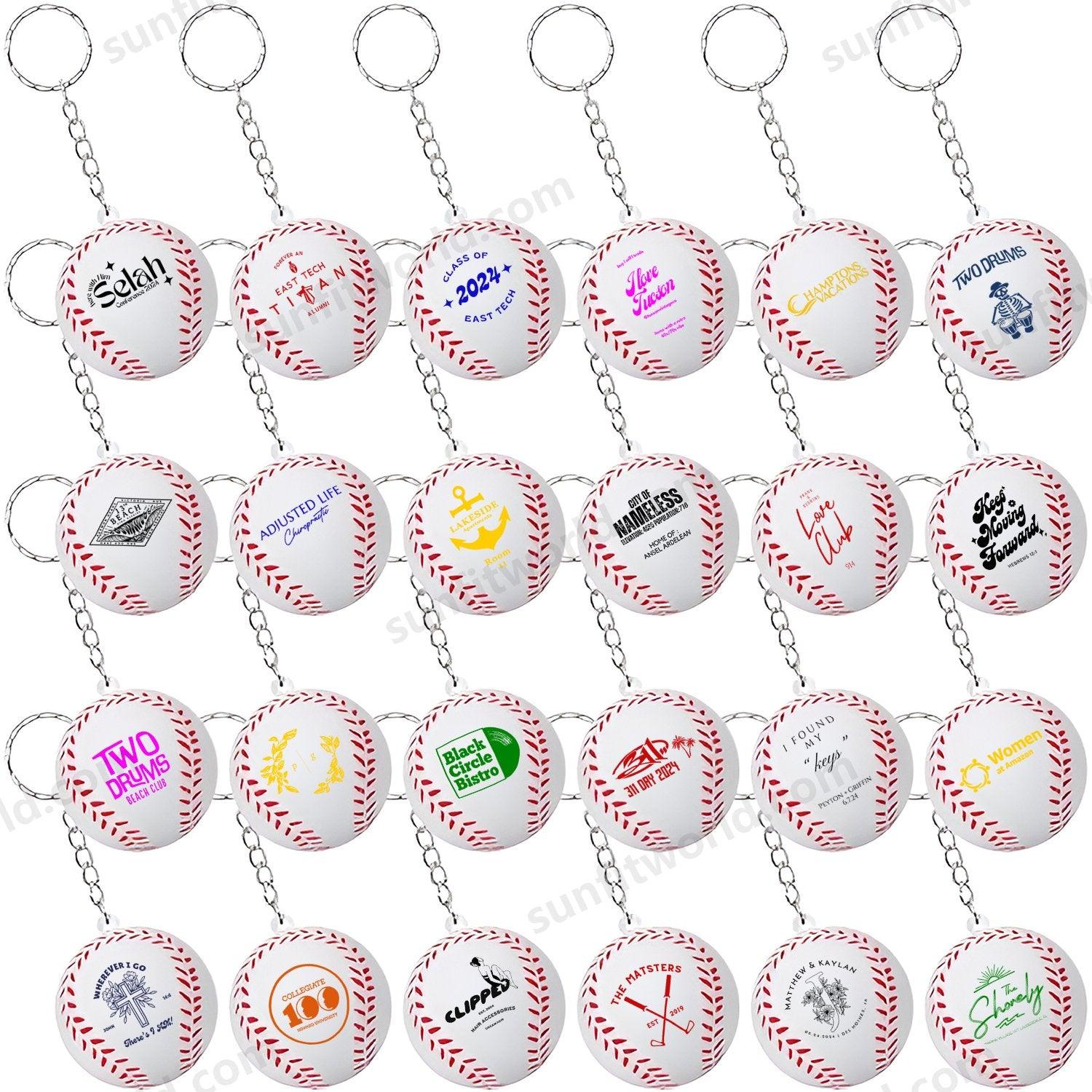 Bulk Custom Sports Ball Keychain Soccer Baseball Stress Relievers