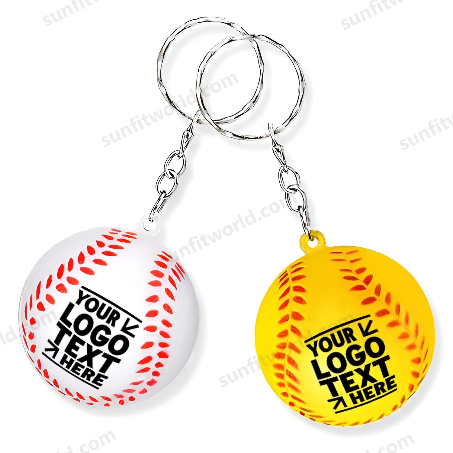 Bulk Custom Sports Ball Keychain Soccer Baseball Stress Relievers