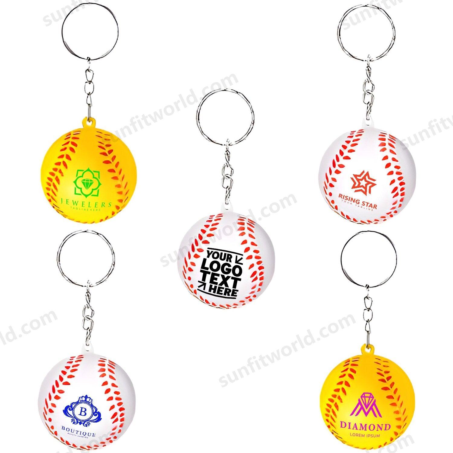 Bulk Custom Sports Ball Keychain Soccer Baseball Stress Relievers