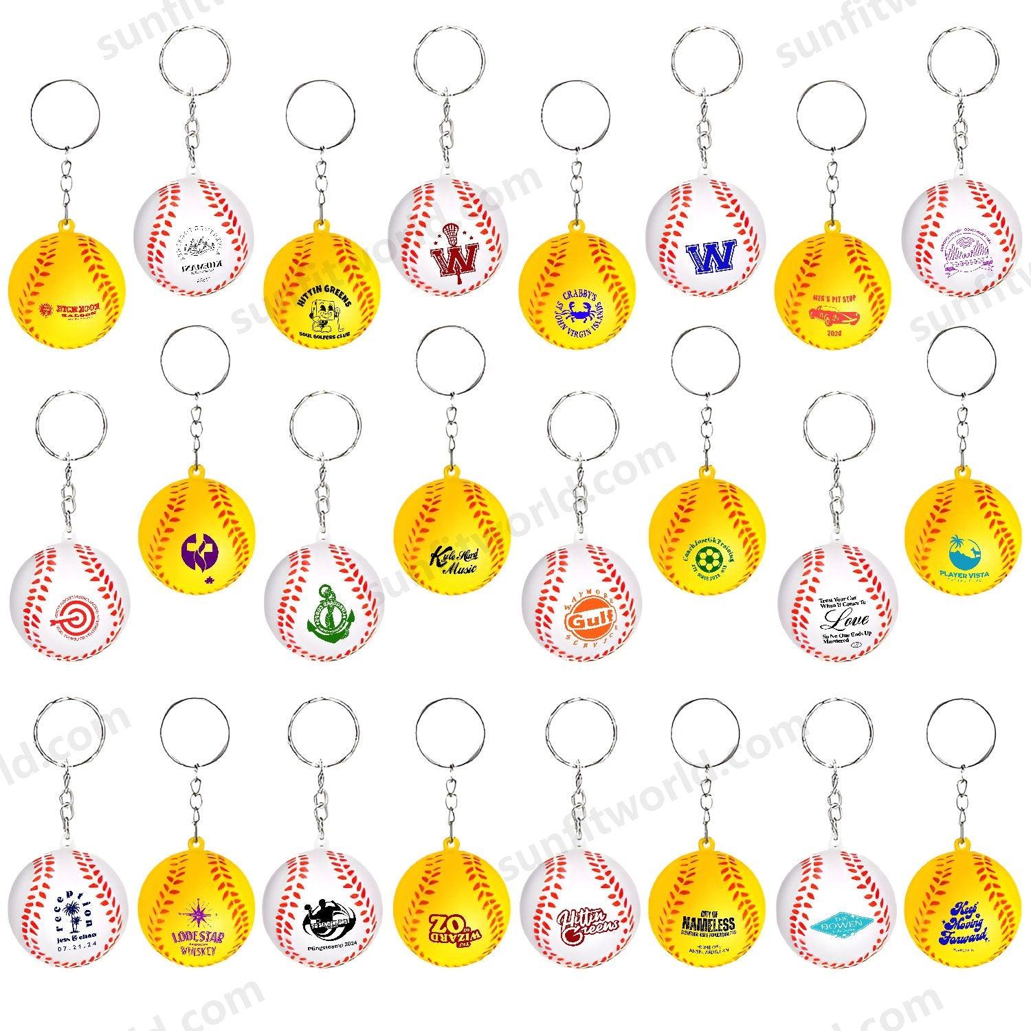 Bulk Custom Sports Ball Keychain Soccer Baseball Stress Relievers
