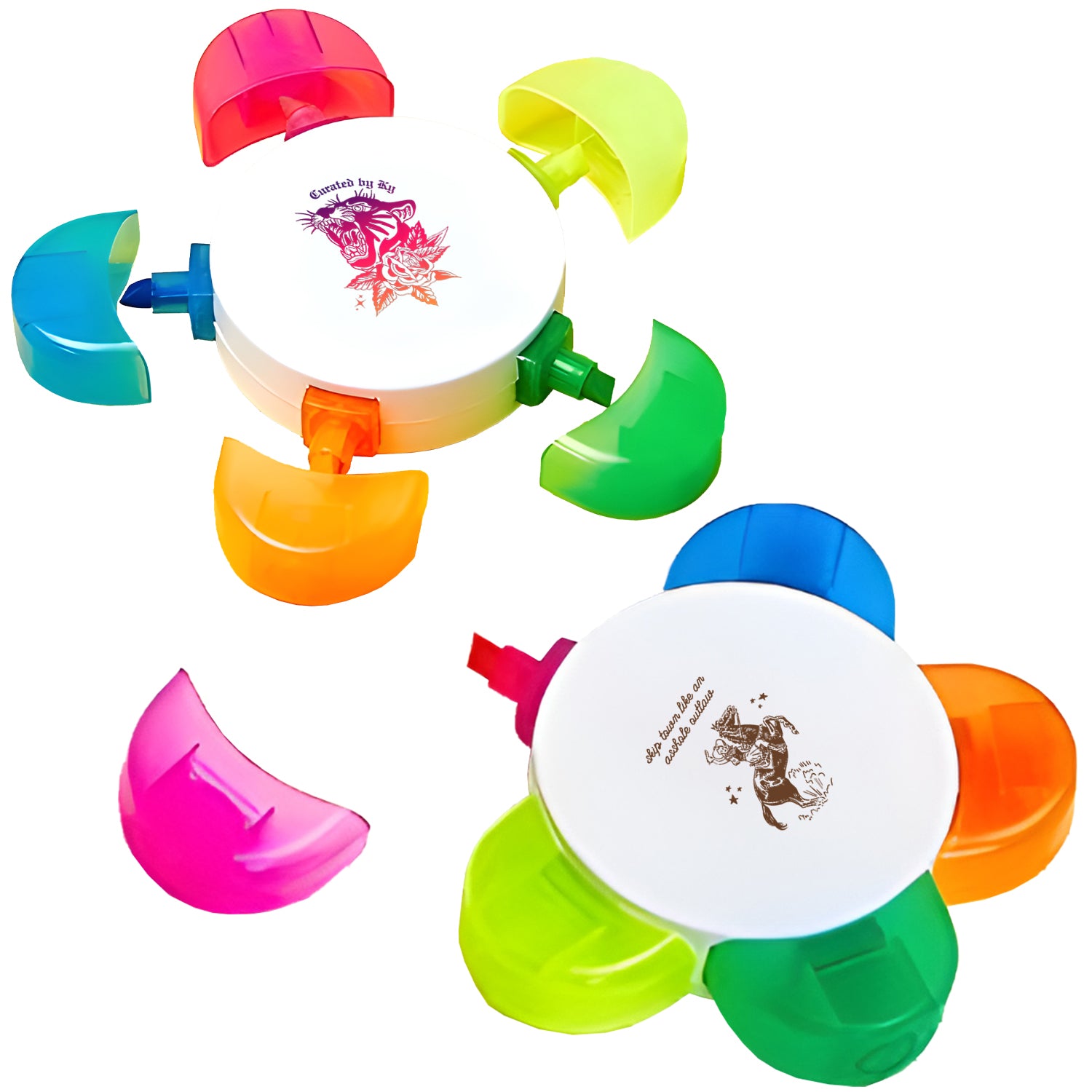 Promotional Branded Five Color Flowers Highlighter Pens For Office