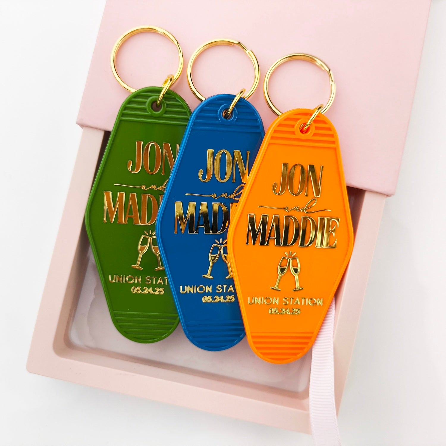 Personalized Gold Foil Keychains Key Tag | Designer Keychain Logo Keychain Product
