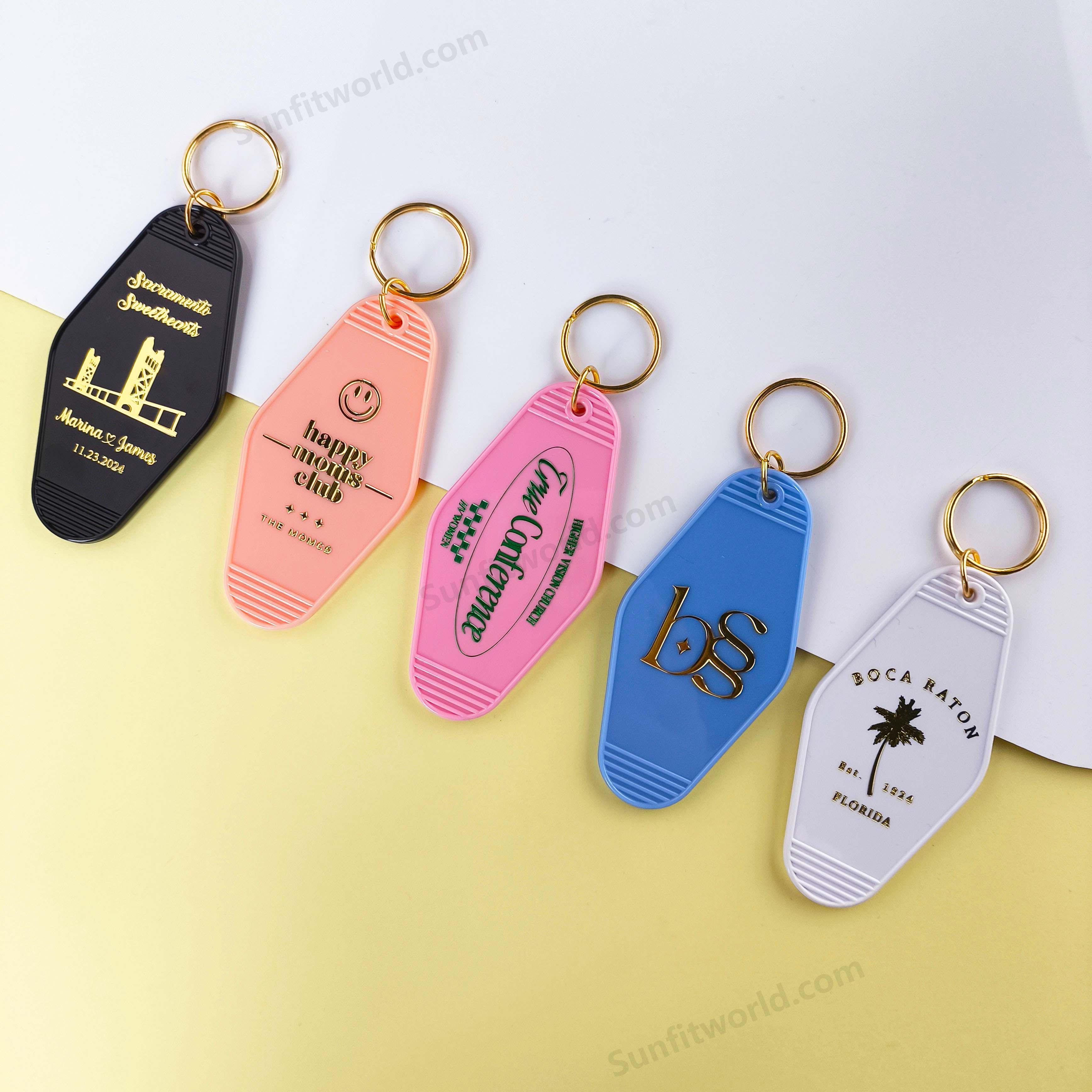 Personalized Gold Foil Keychains Key Tag | Designer Keychain Logo Keychain Product